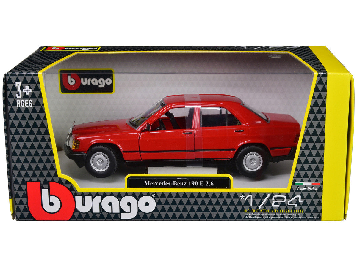 Mercedes-Benz 190 E 2.6 Red 1/24 Diecast Model Car by Bburago LuxuryLifeWay Online Store
