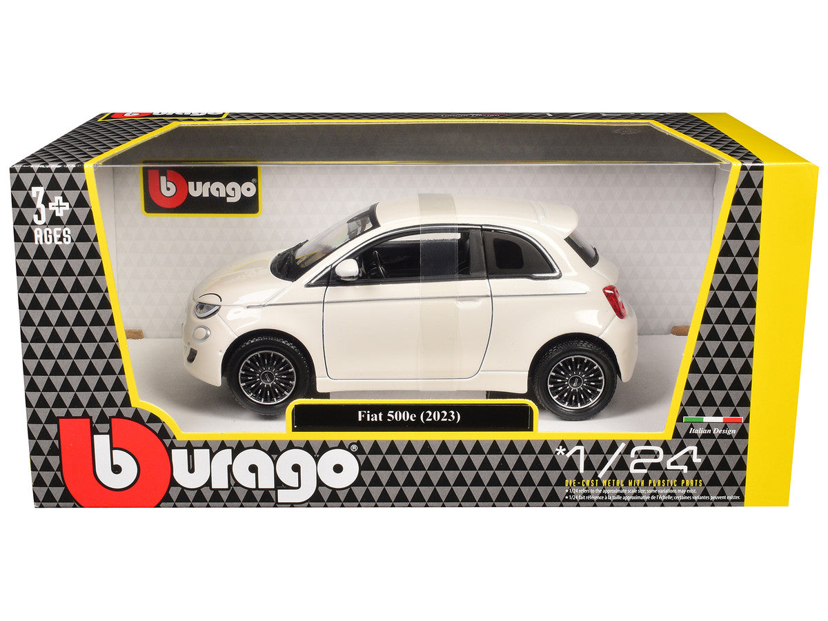2023 Fiat 500e White 1/24 Diecast Model Car by Bburago LuxuryLifeWay Online Store