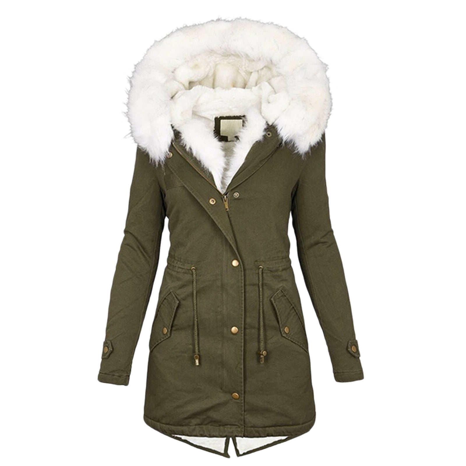 Women's cotton padded jacket with white collar LuxuryLifeWay Online Store