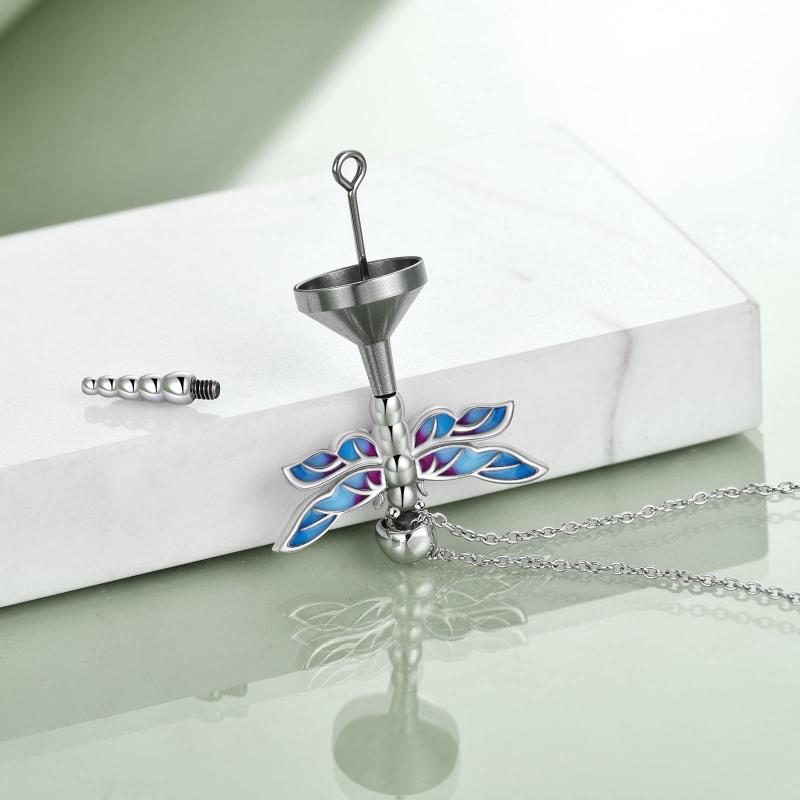 Sterling Silver Dragonfly Urn for Ashes Opal Dragonfly Cremation Necklace Jewelry LadyShow.Store