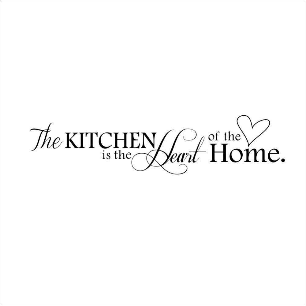 New Kitchen Is Heart Of The Home Letter Pattern Wall Sticker PVC Removable Home Decor DIY Wall Art MURAL PearlNestDecor.com