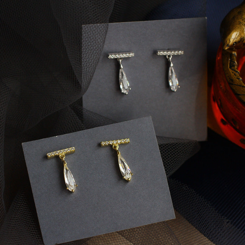 Simple Bright One Word Earring Temperament Earring