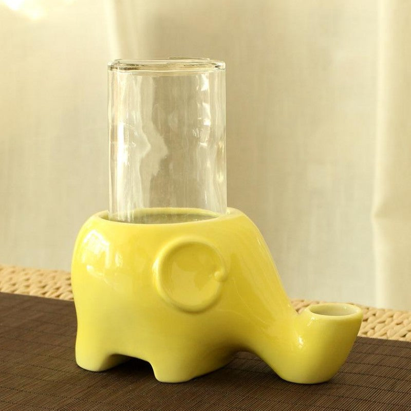 Ceramic Elephant Drinking Fountain Cat Bowl Pets Fashion
