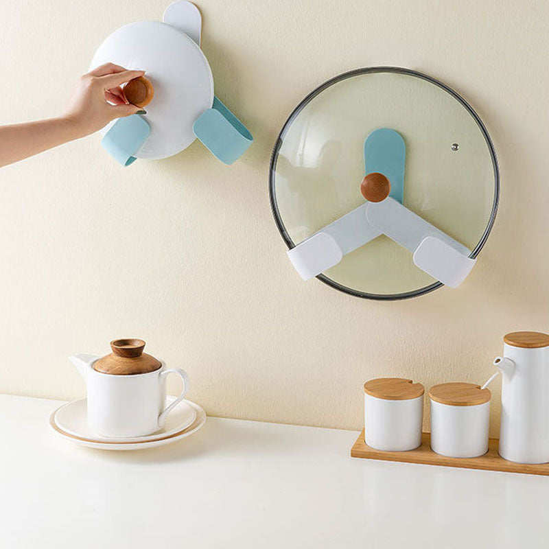 Rotation Adjustment Pan Cover Holder Useful Spoon Pot Lid Shelf Cooking Storage Kitchen Decor Tool Stand Holder PearlNestDecor.com