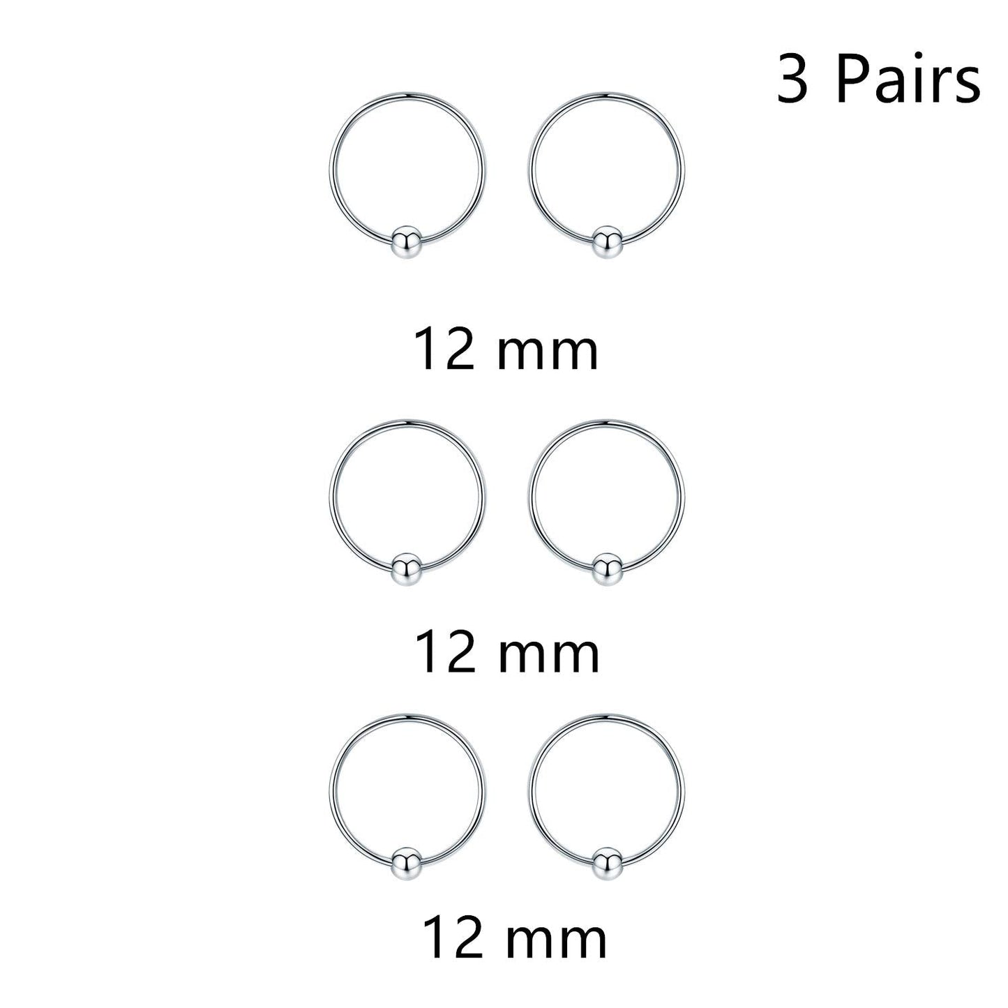 Hypoallergenic Sterling Silver Cartilage Dainty Thin Small Huggie Hoop Earring For Women LadyShow.Store