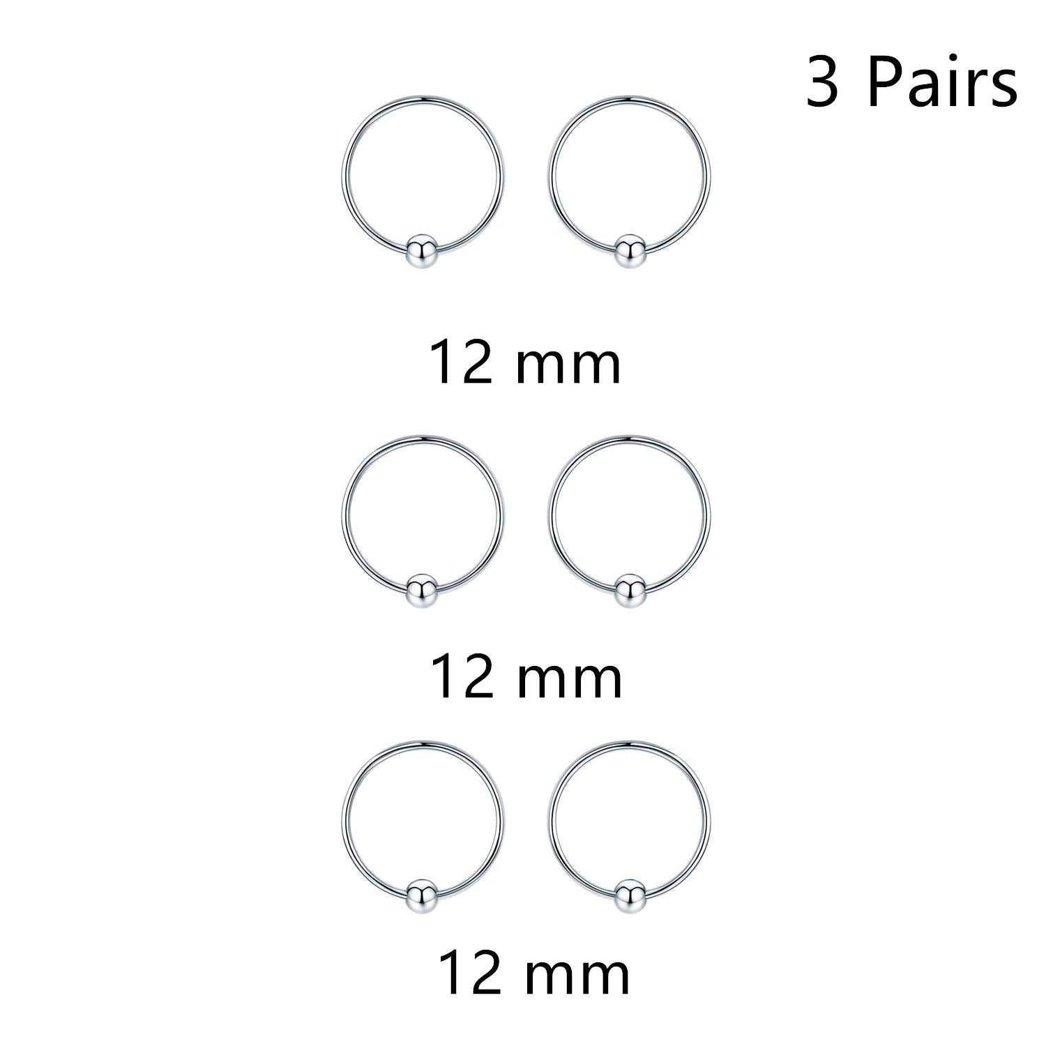 Hypoallergenic Sterling Silver Cartilage Dainty Thin Small Huggie Hoop Earring For Women LadyShow.Store