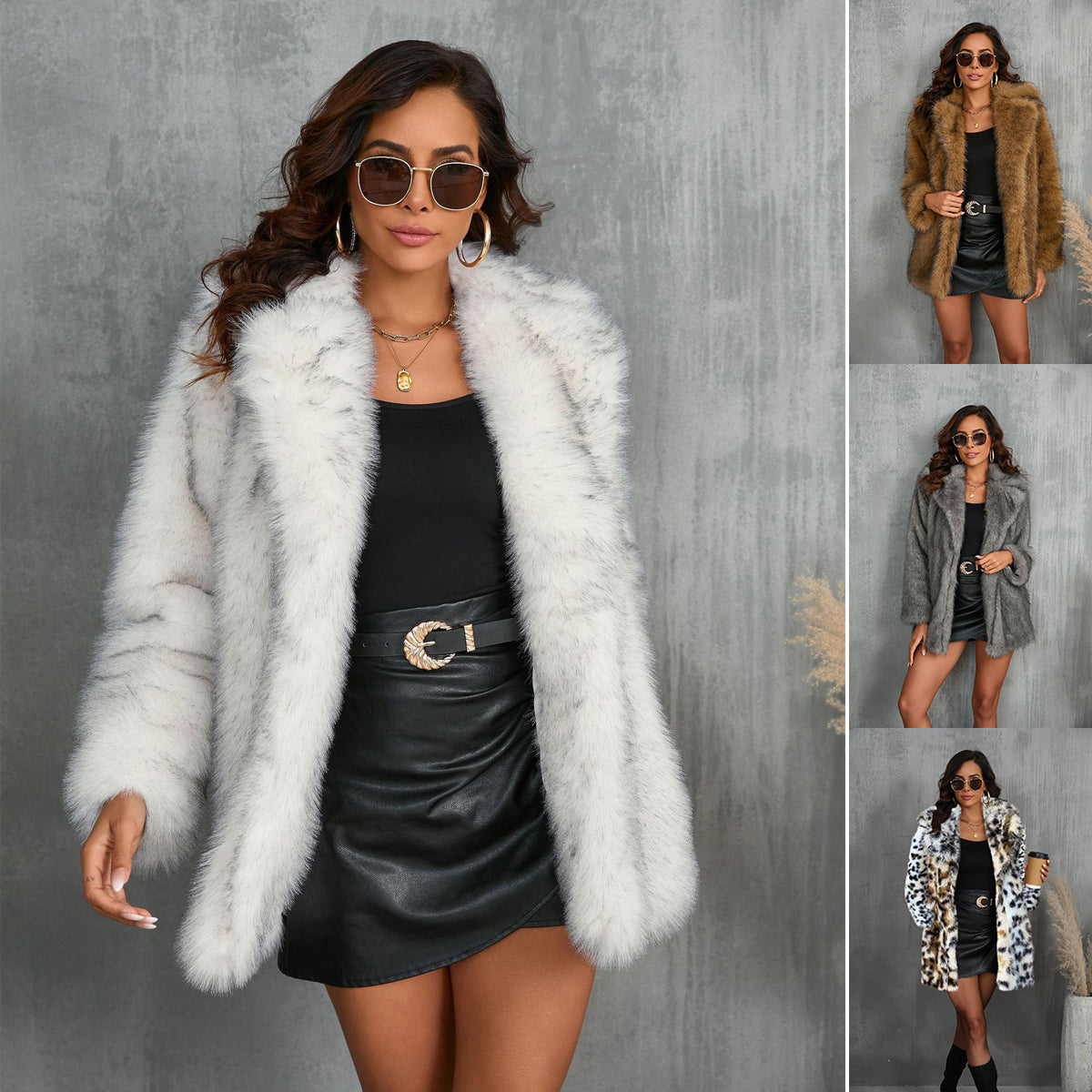 Winter Coat Warm Lapel Long Fluffy Faux Fur Coat Women Loose Long Sleeve Jacket Outerwear Clothing LuxuryLifeWay Online Store