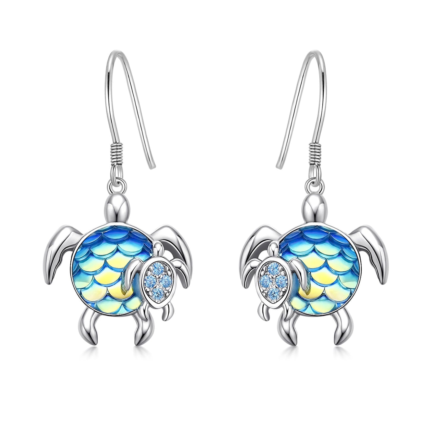Turtle Earrings Sterling Silver Mom and Baby Dangle Mother and Daughter Tortoise LadyShow.Store