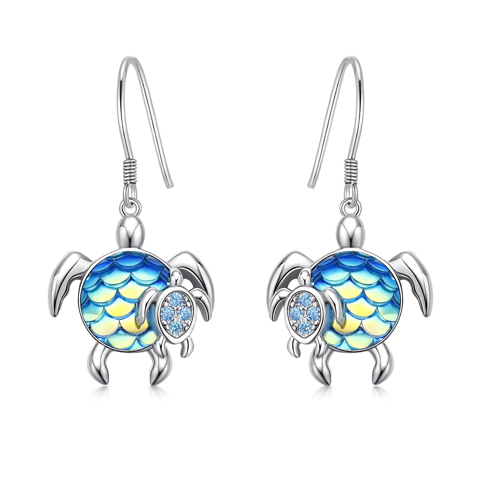 Turtle Earrings Sterling Silver Mom and Baby Dangle Mother and Daughter Tortoise LadyShow.Store