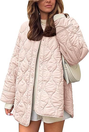 European And American Style Chic String Decoration Simple Solid Color Round Neck Loose Cotton Coat LadyShow.Store