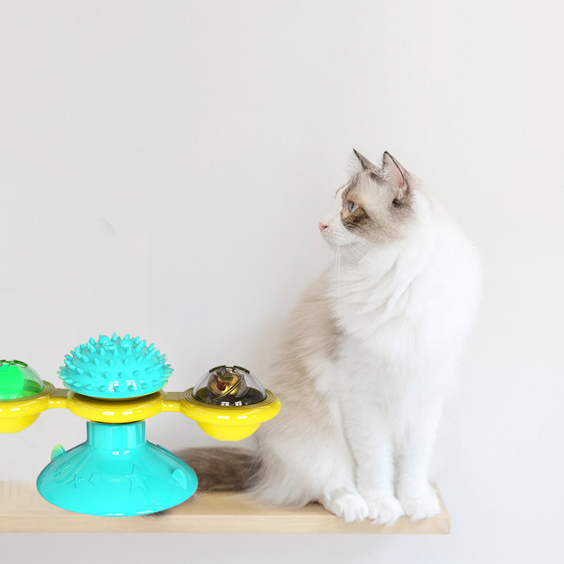 Cat Rotating Windmill Multi-Function Toys Itch Scratching Device Teeth Shining Toy Pets Fashion