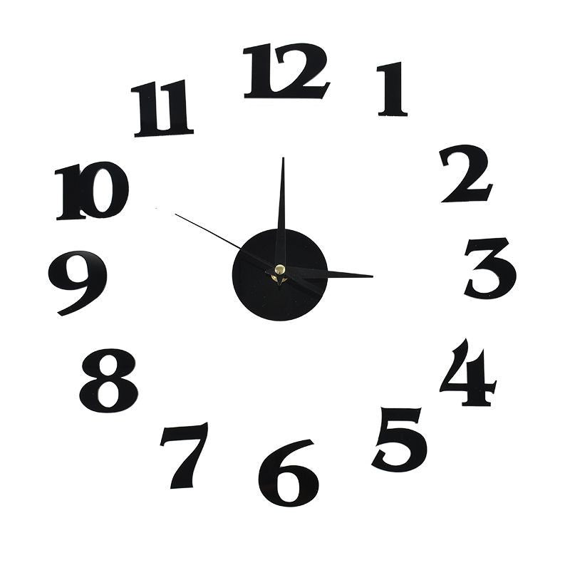 Creative acrylic mirror wall clock DIY stereo hanging PearlNestDecor.com