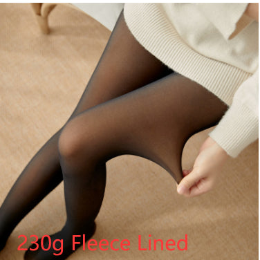 Fleece-lined Thickened Sheer Tights Leggings Transparent One-piece Pantyhose Superb Fleshcolor Pantynose NorixaFashion.com