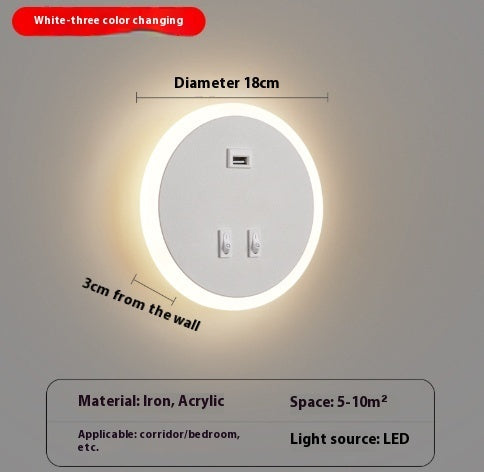 Modern Minimalist Bedside LED Wall Lamp Creative Led Spotlight PearlNestDecor.com