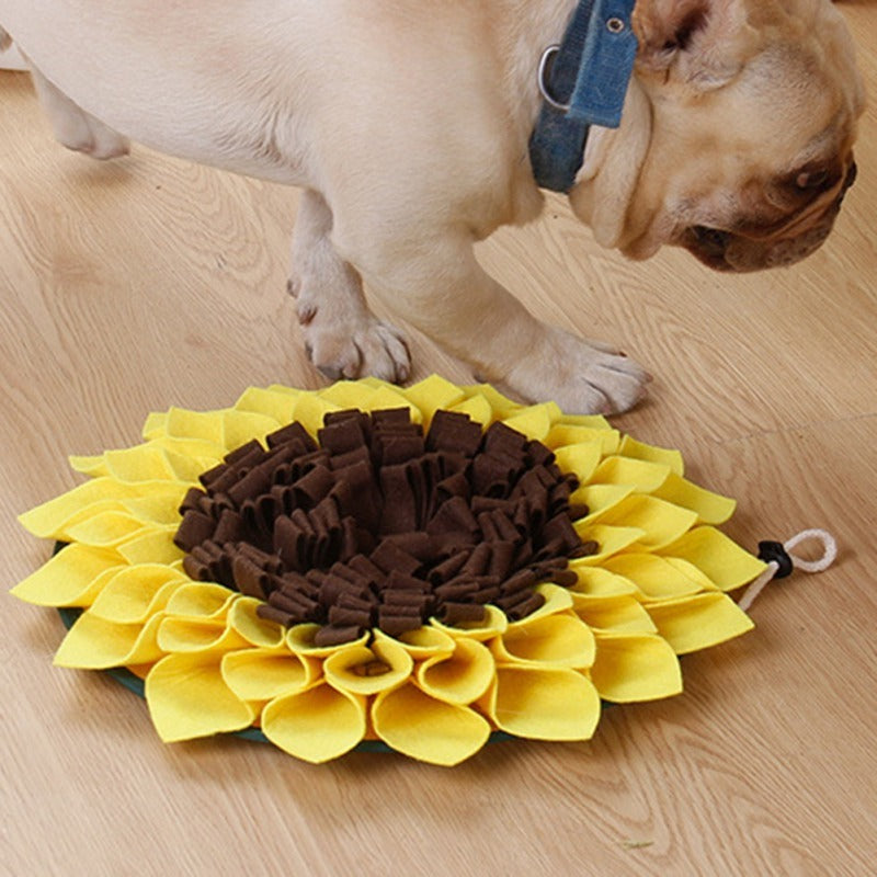 Non Slip Dog Sniffing Snuffle Mat Washable Sunflower Slow Feeding Food Pet Nosework Training Treat Pets Fashion