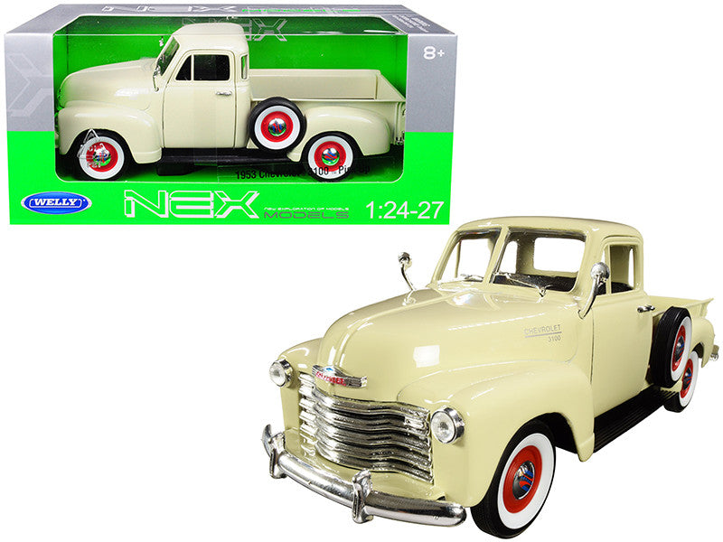 1953 Chevrolet 3100 Pickup Truck Cream 1/24-1/27 Diecast Model Car by Welly LuxuryLifeWay Online Store