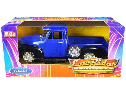 1953 Chevrolet 3100 Pickup Truck Blue and Black "Low Rider Collection" 1/24 Diecast Model Car by Welly LuxuryLifeWay Online Store