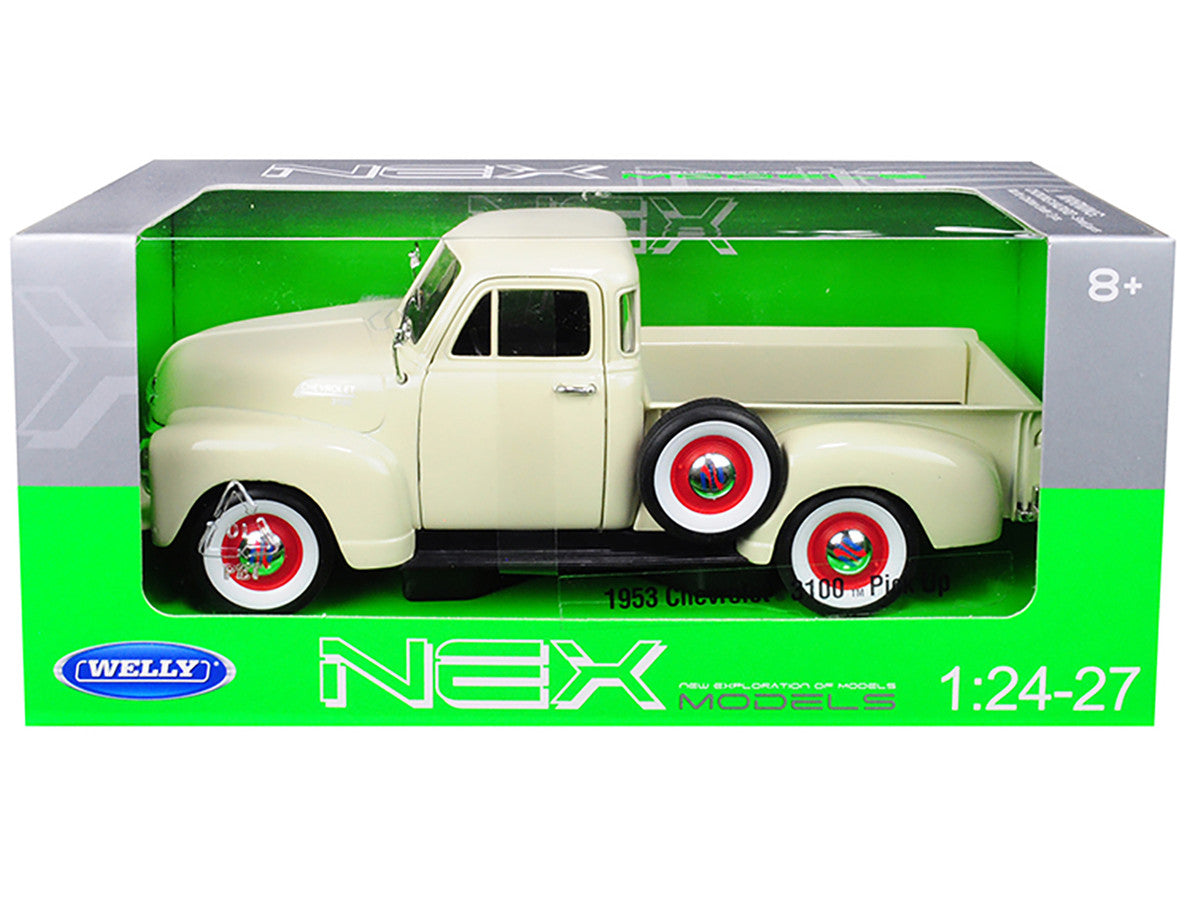1953 Chevrolet 3100 Pickup Truck Cream 1/24-1/27 Diecast Model Car by Welly LuxuryLifeWay Online Store