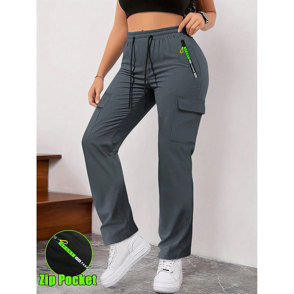 Women's Casual Retro Large Pocket Casual Pants LadyShow.Store