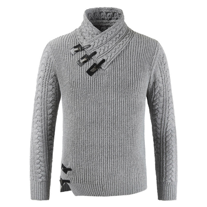 Men's Scalp Button Irregular Long Sleeve T-Shirt LadyShow.Store
