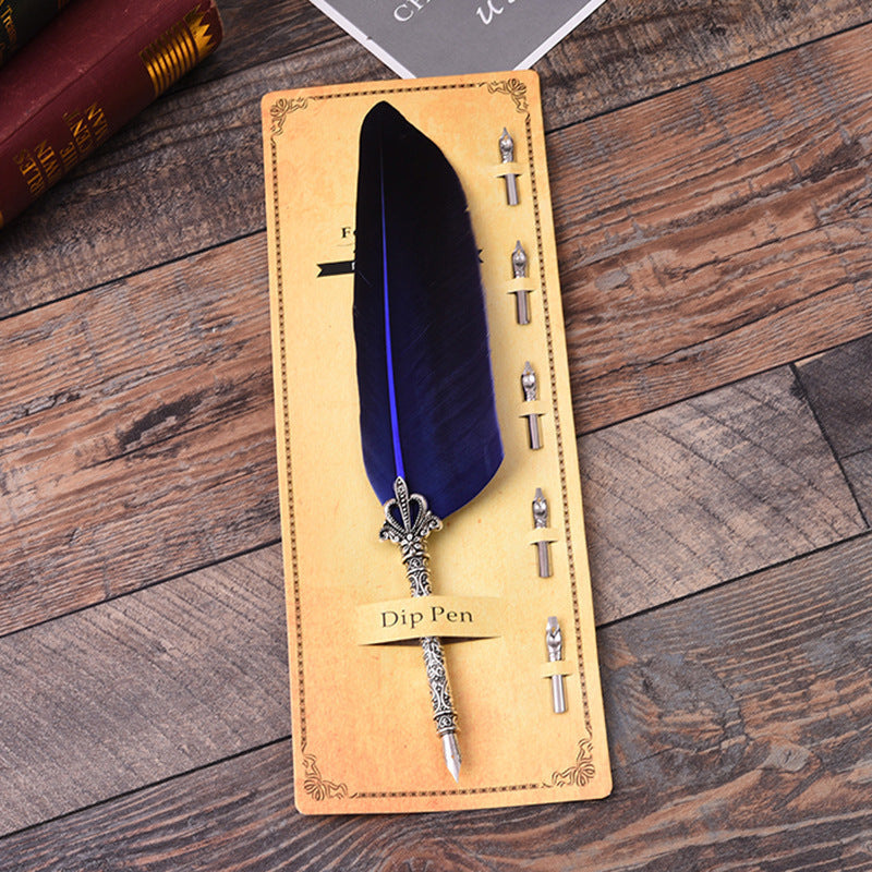 Creative Retro Turkey Feather Pen Teacher's Day Gift LadyShow.Store