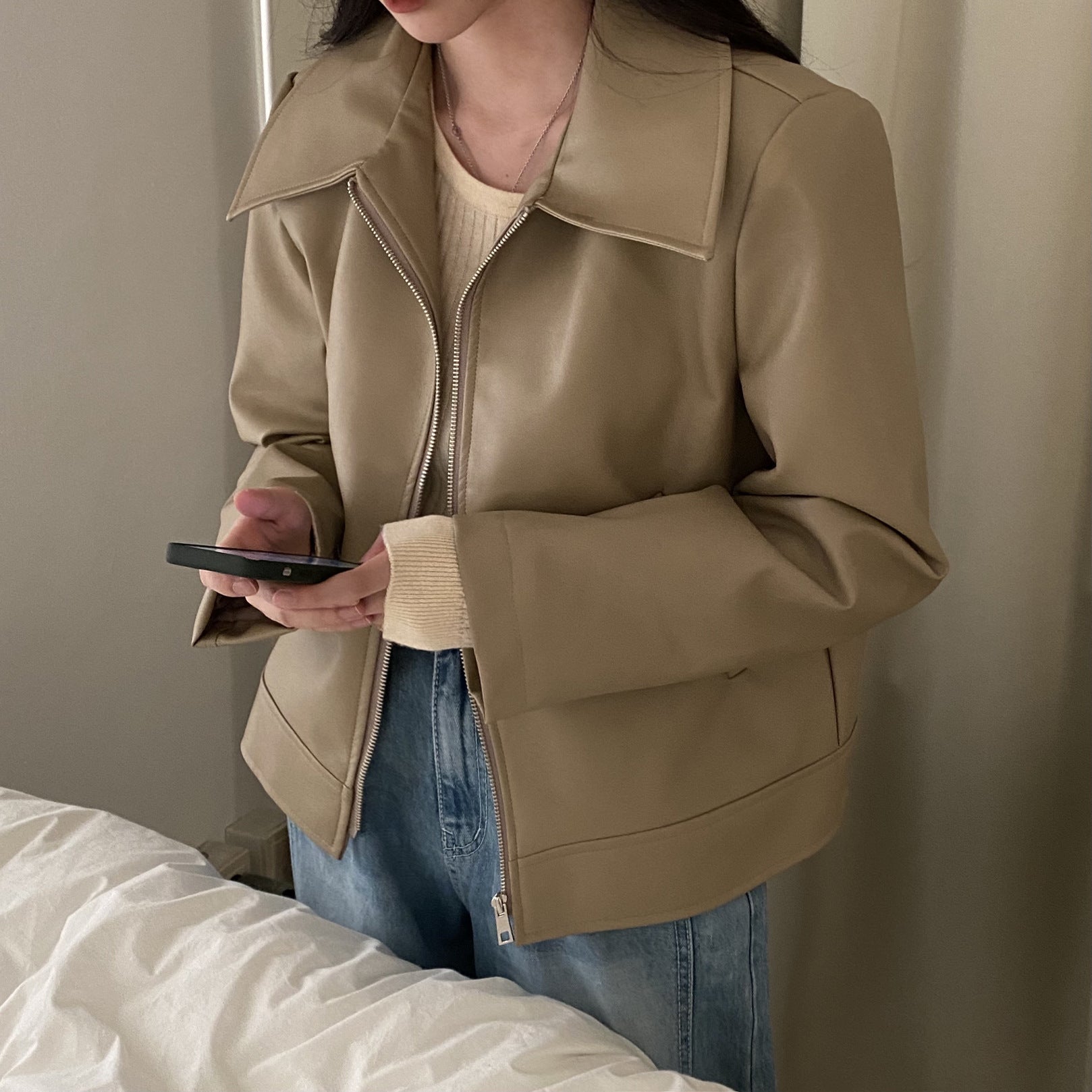 Handsome Cool Girl Versatile Motorcycle Jacket LadyShow.Store