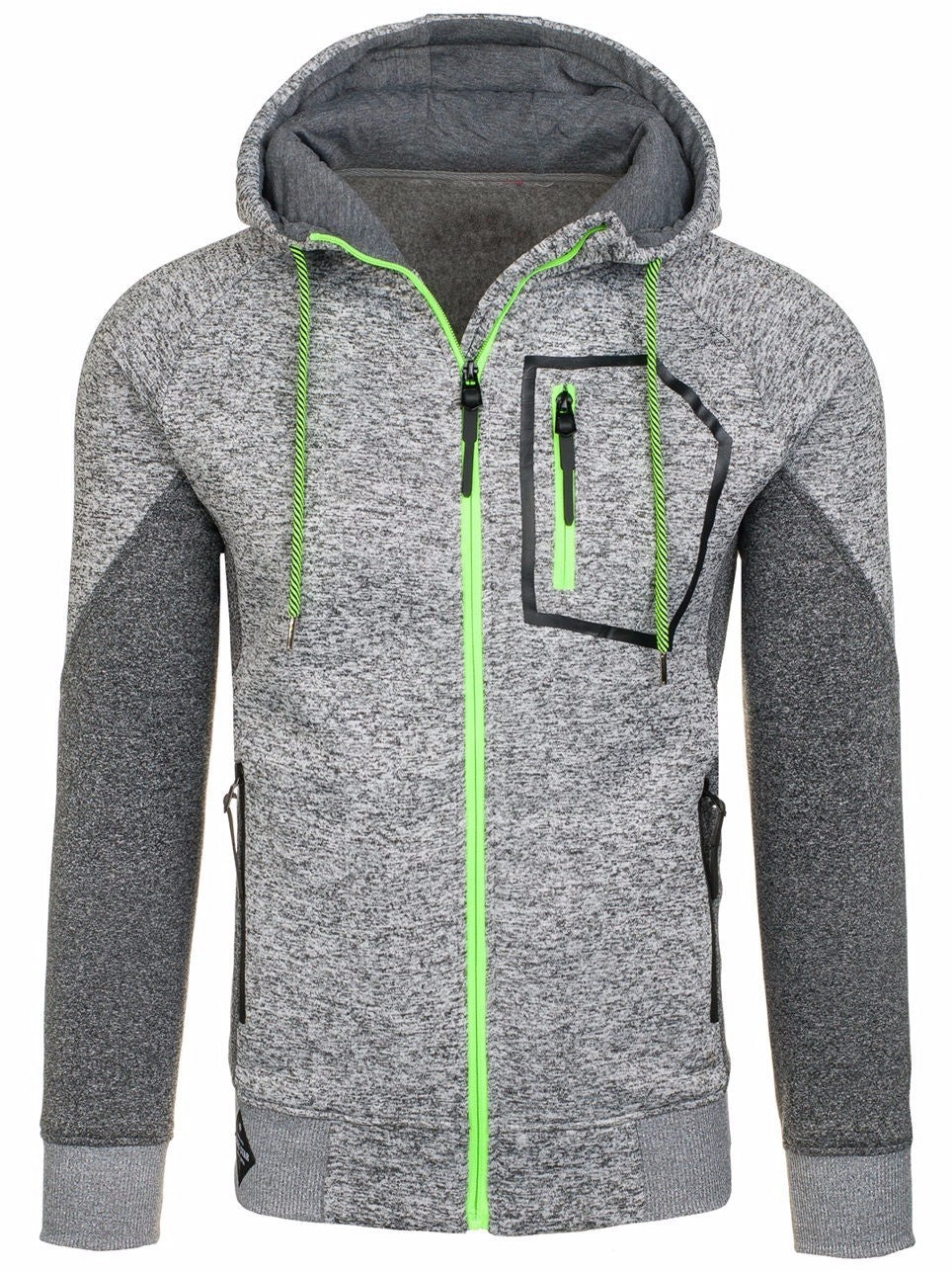 Men's Long Sleeve Hoodie Hoodie Zip Pocket Paneling Jacket