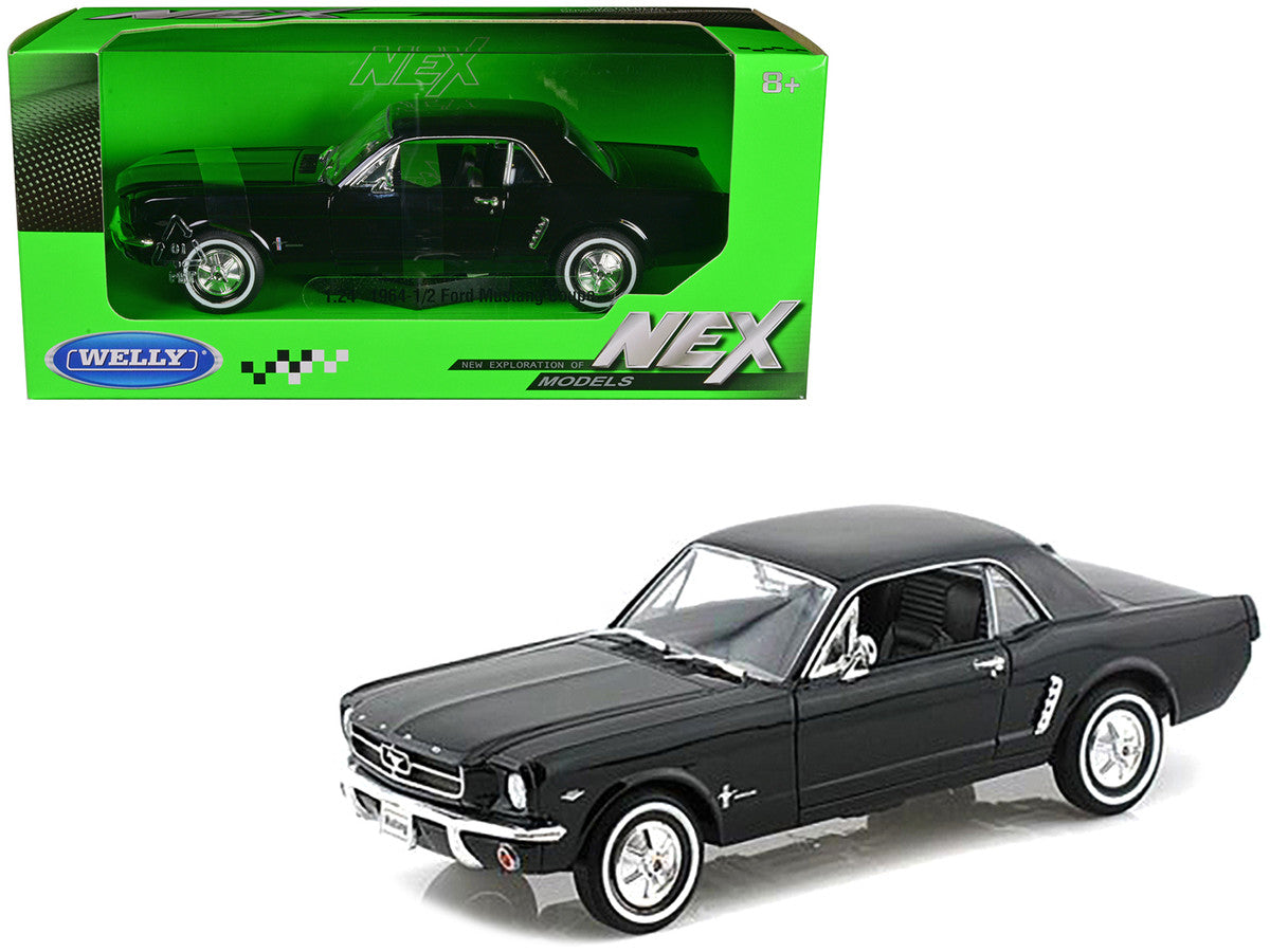 1964 1/2 Ford Mustang Coupe Hard Top Black 1/24 Diecast Model Car by Welly LuxuryLifeWay Online Store