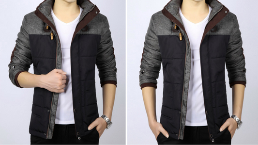 Men's hooded cotton padded winter casual jacket men's youth cotton clothing men's tide Slim short paragraph large size cotton jacket CJD