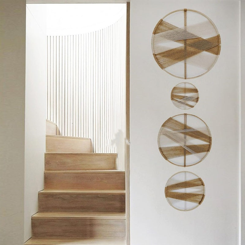 Modern Cotton Linen Woven Round Wall Decor Tapestry PearlNestDecor.com