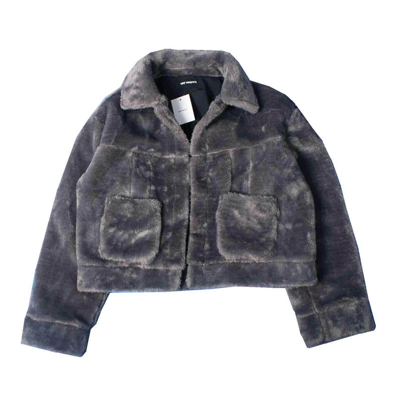 INS with the same paragraph OVERSIZE hip hop 90S retro national tide brand silhouette autumn and winter couples plush jacket Best YouTube Store