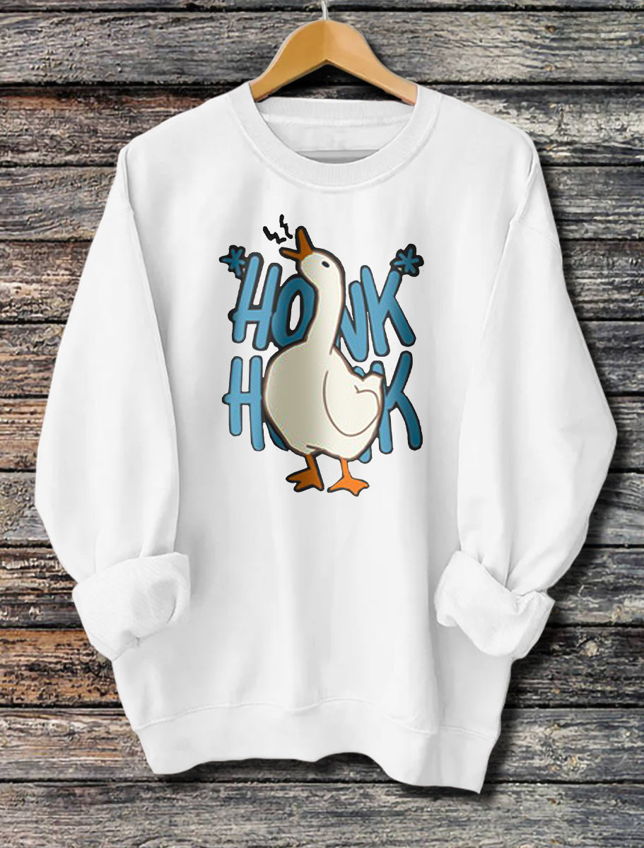 Women's Long Sleeved Honk Honk Printed Hoodie NorixaFashion.com