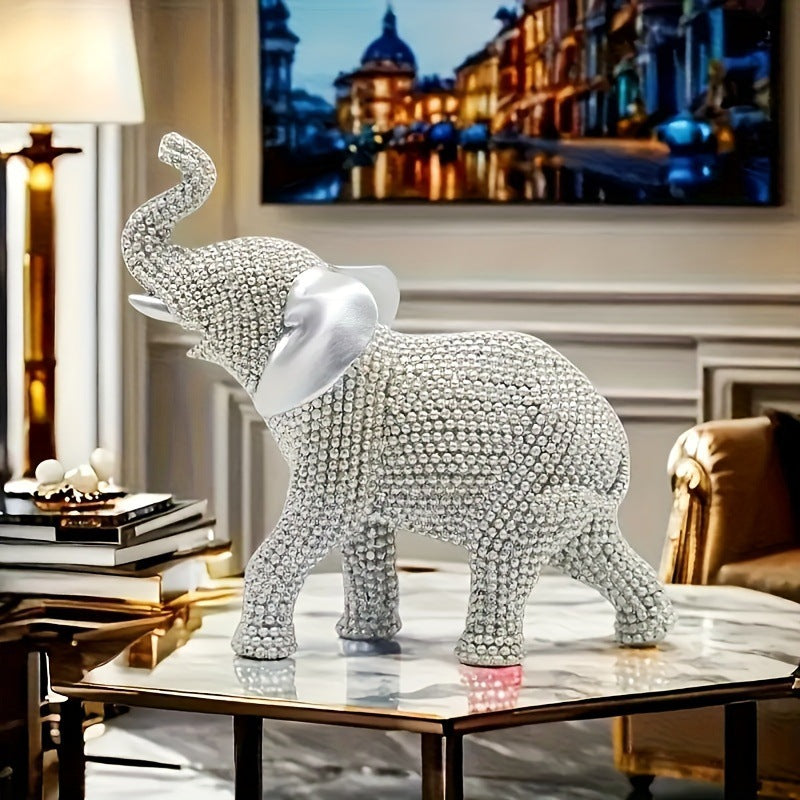 Golden Shiny Mini Elephant Sculpture Modern Minimalist PearlNestDecor.com