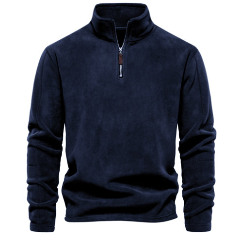 Fashion Personality Stand-collar Zippered Sweatshirt With Fleece Winter Casual Pullover Top Men's Clothing LadyShow.Store