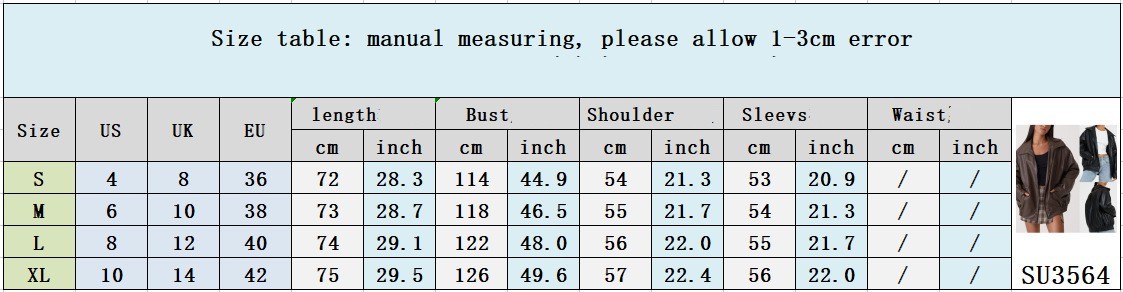 Leather Coat Women's Locomotive Style Top CJD