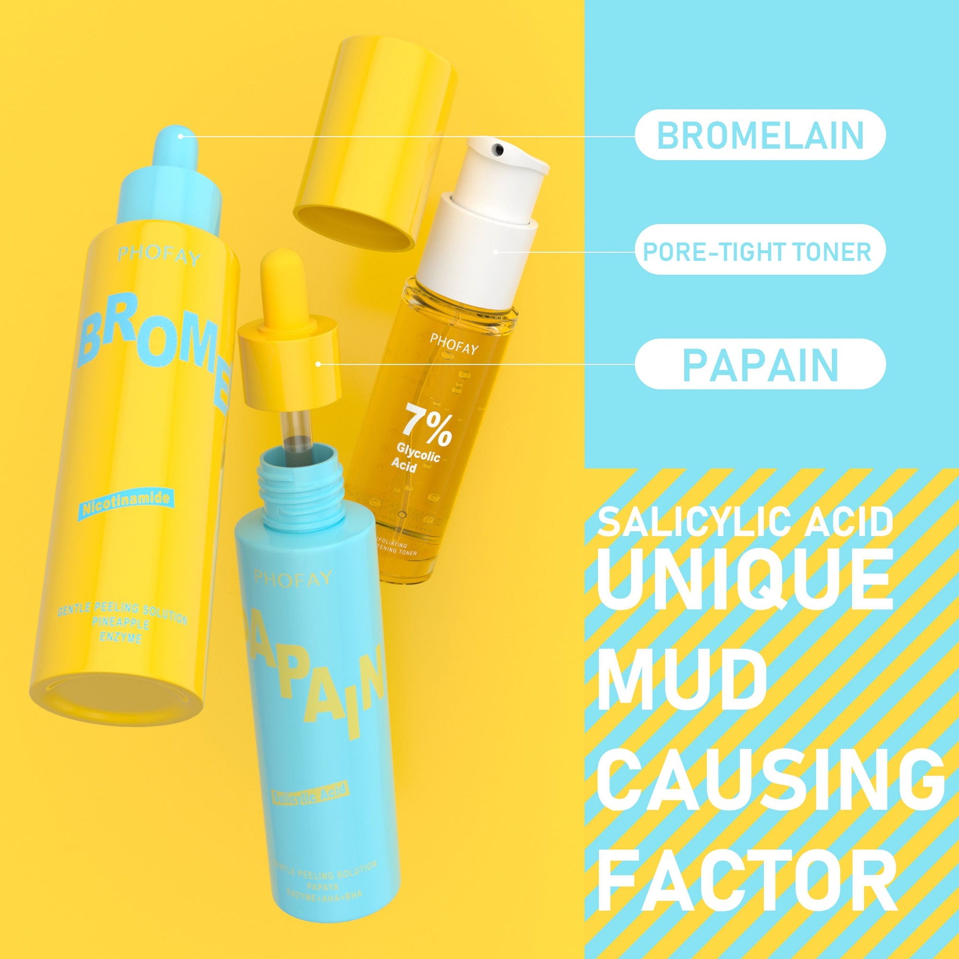 PHOFAY GLYCOLIC ACID AHA EXFOLIATING  BRIGHTENING TONER LadyShow.Store