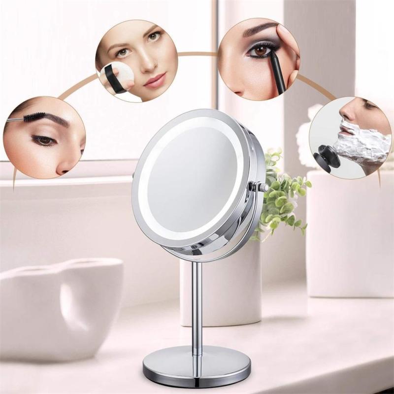 LED Makeup Mirror with 360° Rotation and 10x Magnification LadyShow.Store