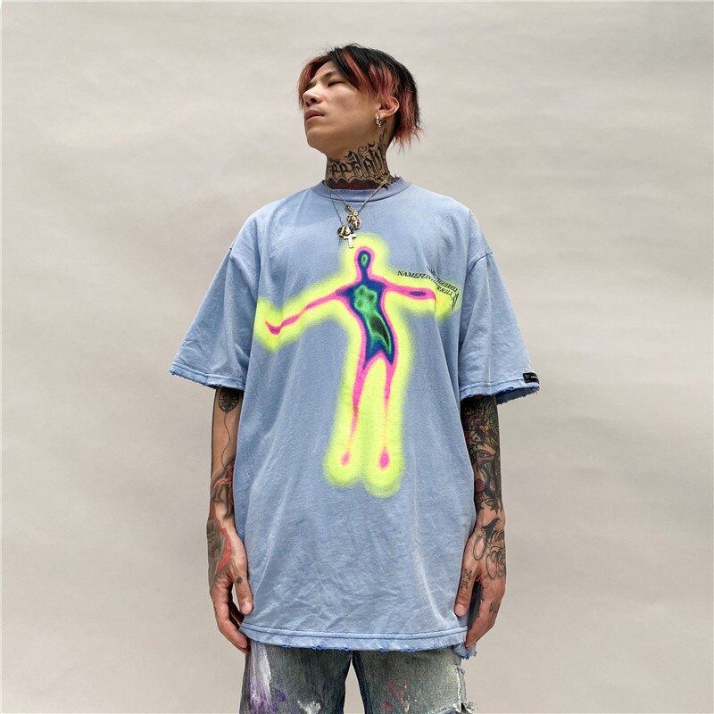 "Blue Lotuss 20SS Unisex Vintage Print T-Shirt" Pi-Mart