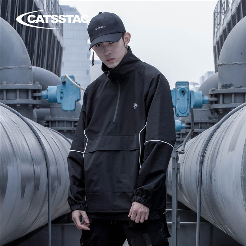 reflective half zipper jacket Best YouTube Store