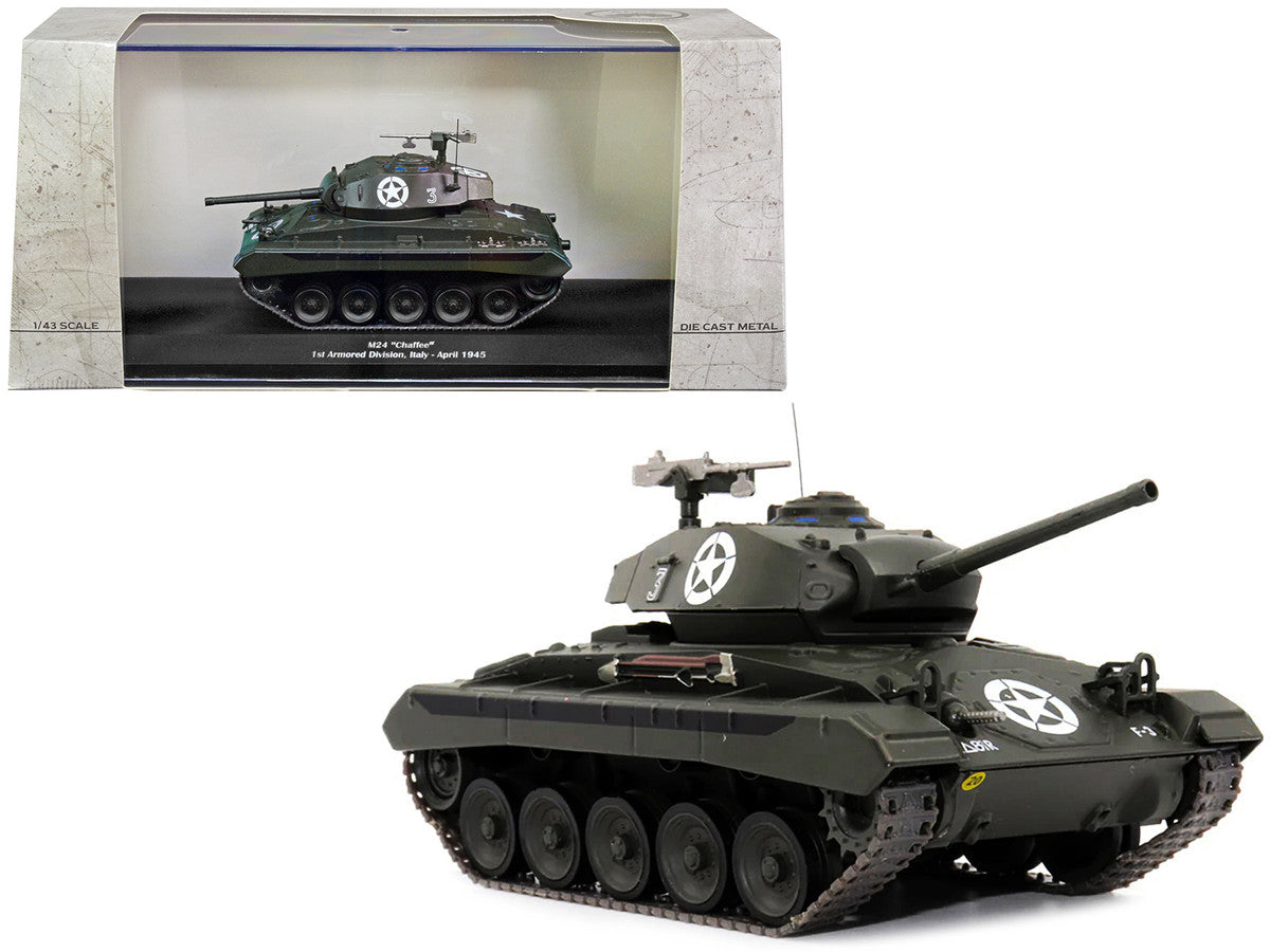 M24 "Chaffee" Tank #3 "U.S.A. 1st Armored Division Italy April 1945" 1/43 Diecast Model by AFVs of WWII LuxuryLifeWay Online Store