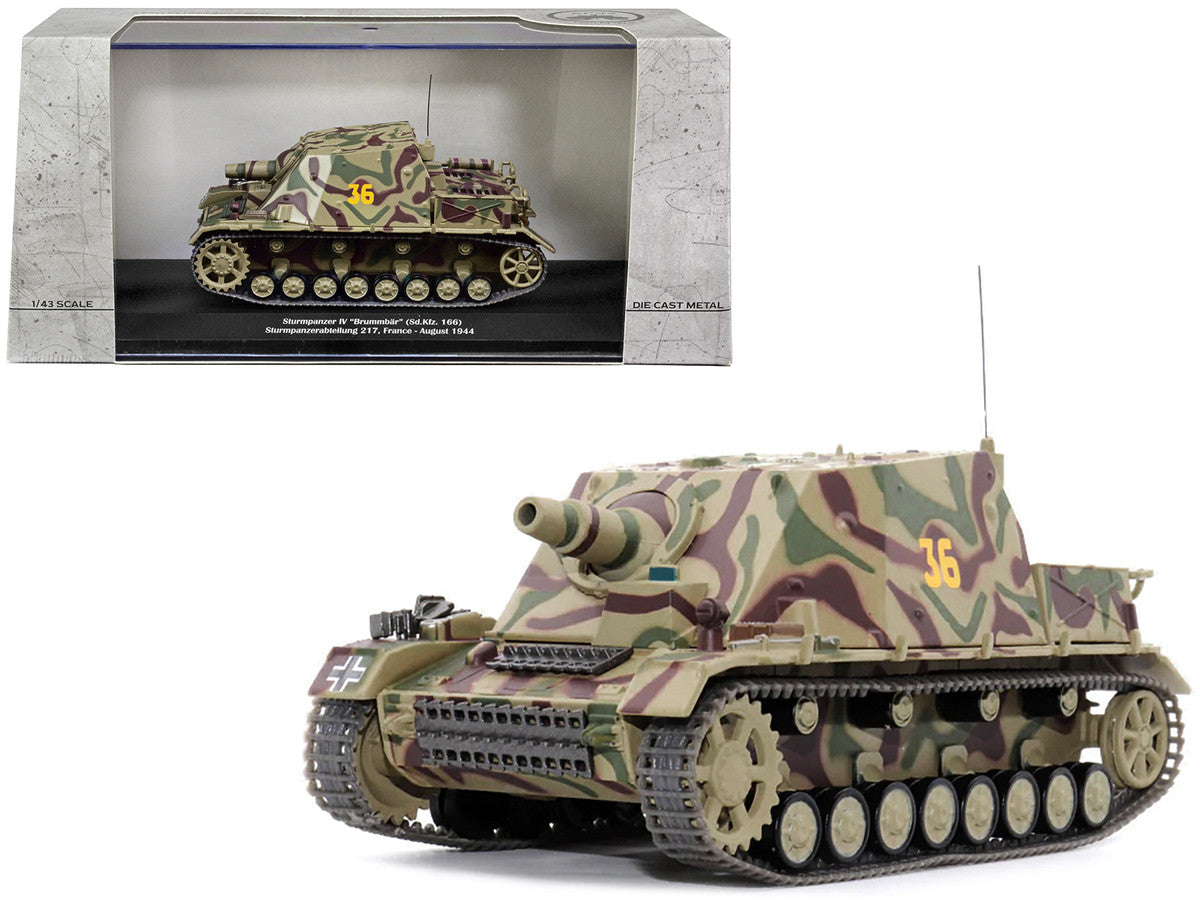 German Sd. Kfz. 166 "Sturmpanzer IV" "Brummbar" #36 "Germany Sturmpanzerabteilung 217 France August 1944" 1/43 Diecast Model by AFVs of WWII LuxuryLifeWay Online Store