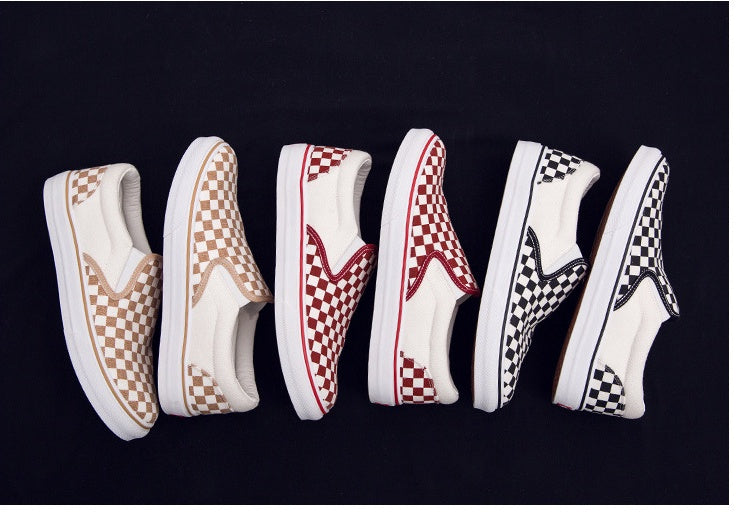 Korean version of casual wild students low to help men's shoes Harajuku ulzzang lattice one pedal men canvas shoes lazy Best YouTube Store