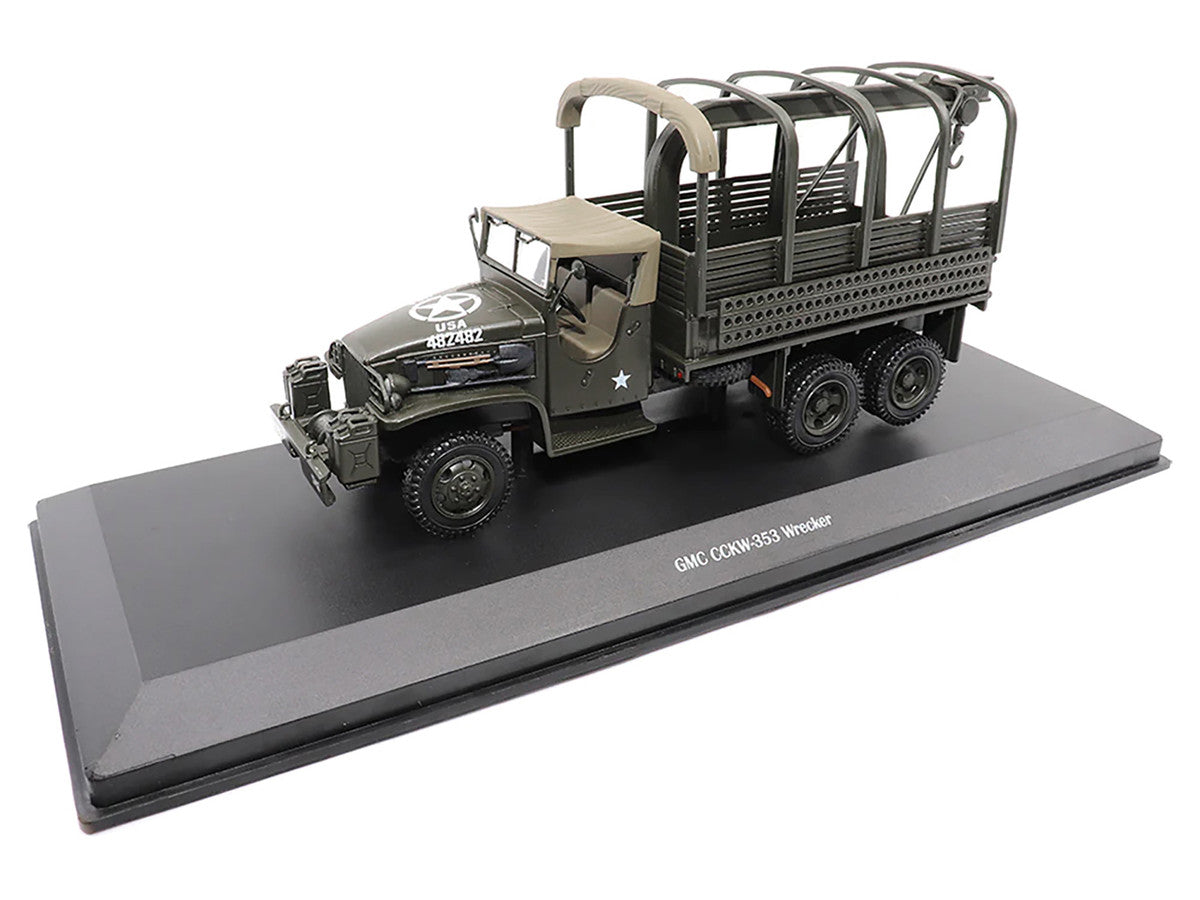 GMC CCKW353 Wrecker Tow Truck Olive Drab "United States Army" 1/43 Diecast Model by Militaria Die Cast LuxuryLifeWay Online Store