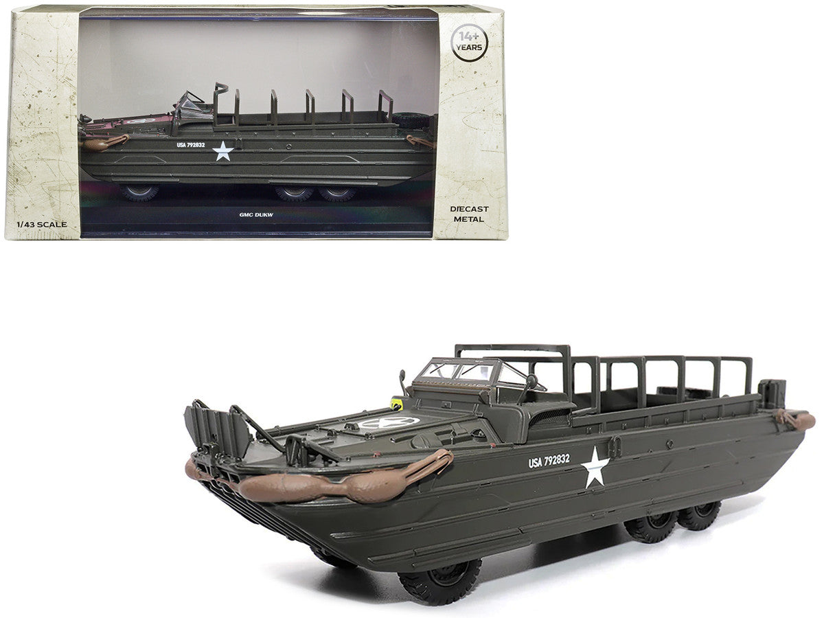 GMC DUKW Amphibious Vehicle Olive Drab "United States Army" 1/43 Diecast Model by Militaria Die Cast LuxuryLifeWay Online Store