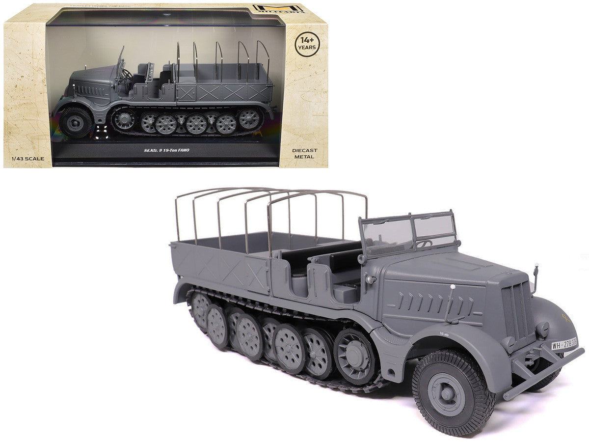 Sd.Kfz. 9 18-Ton FAMO AFV Gray "German Army" 1/43 Diecast Model by Militaria Die Cast LuxuryLifeWay Online Store
