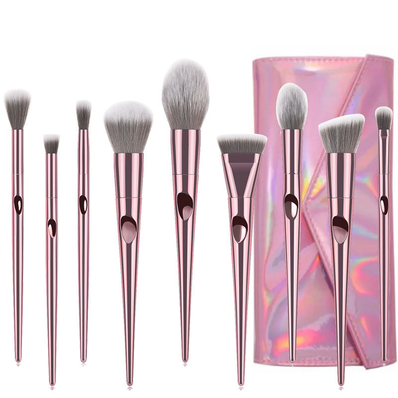 10 long rod thumbprint makeup brushes