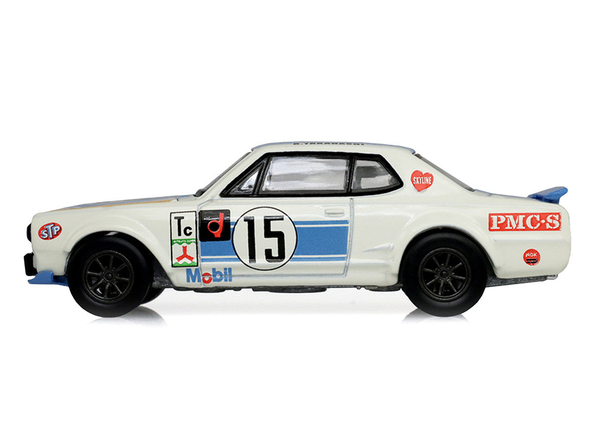 1972 Nissan Skyline 2000 GT-R (KPGC10) RHD (Right Hand Drive) #15 Kunimitsu Takahashi "50th Victory" White with Blue Stripe "Tokyo Torque" Series 10 1/64 Diecast Model Car by Greenlight LuxuryLifeWay Online Store
