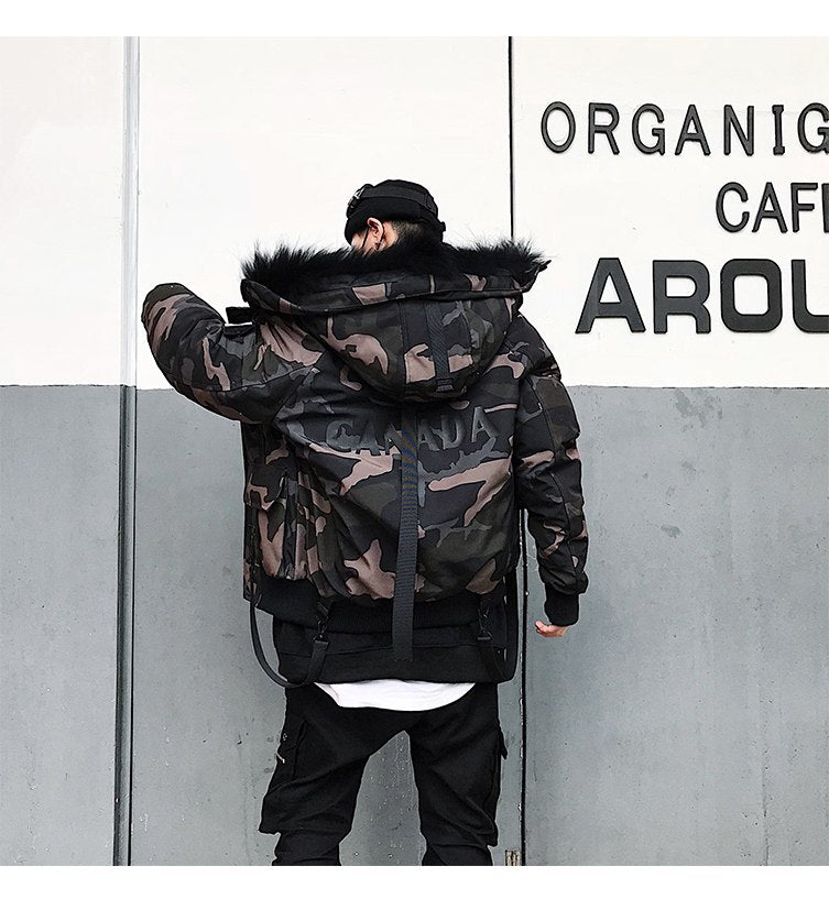 Stylish Short Hooded Warm Cotton Jacket for Men Pi-Mart