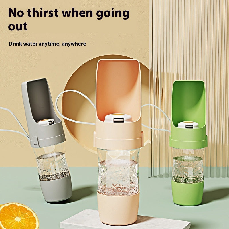 2 In 1 Travel Dog Water Bottle Pet Water Dispenser Feeder Drinking Feeder Dog Outing Water Feeder Pets Outdoor Portable Cup Pet Products Pets Fashion