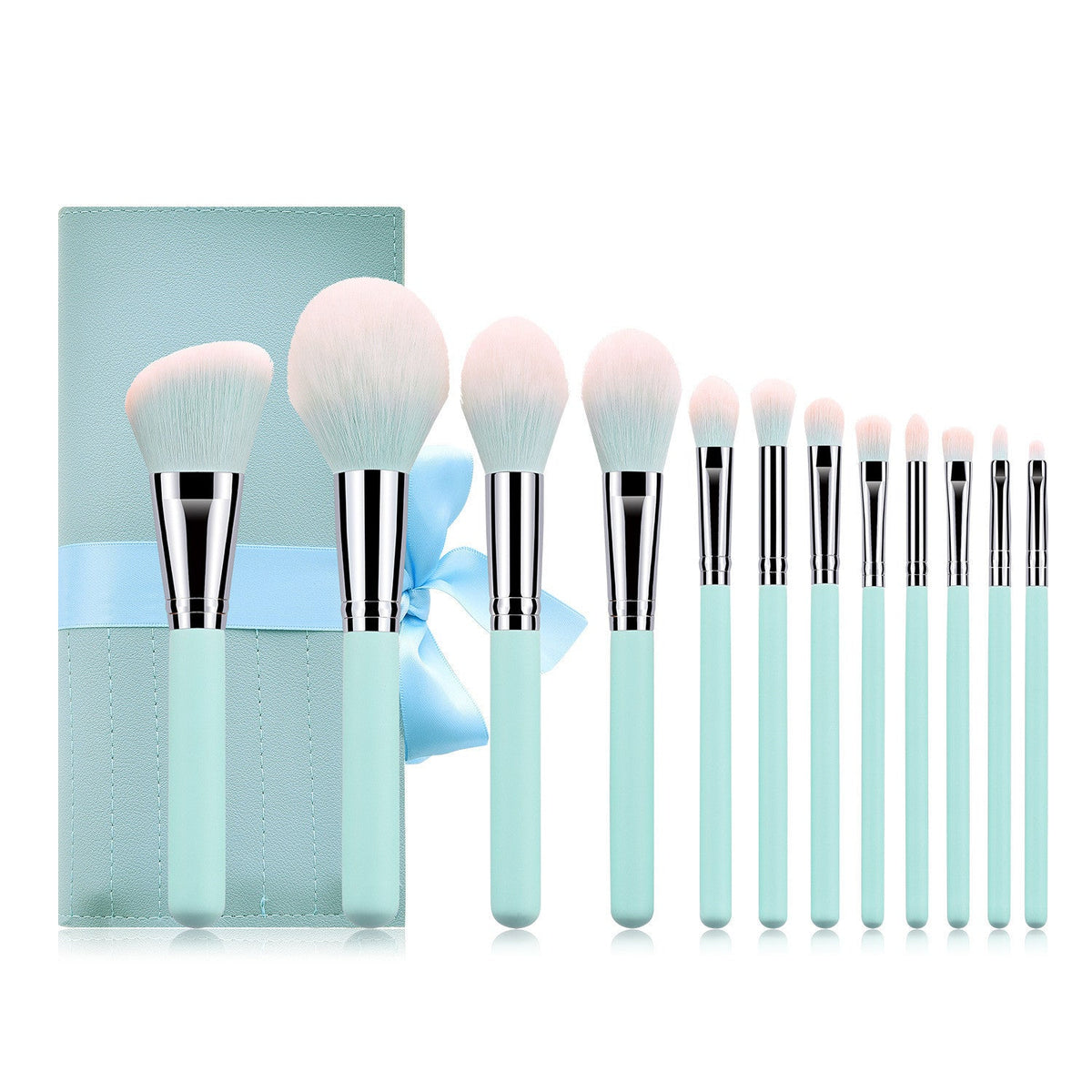 12 light blue makeup brushes LadyShow.Store